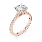2.31 CTW Round Cut Lab Grown Diamond Hidden Halo Engagement Ring