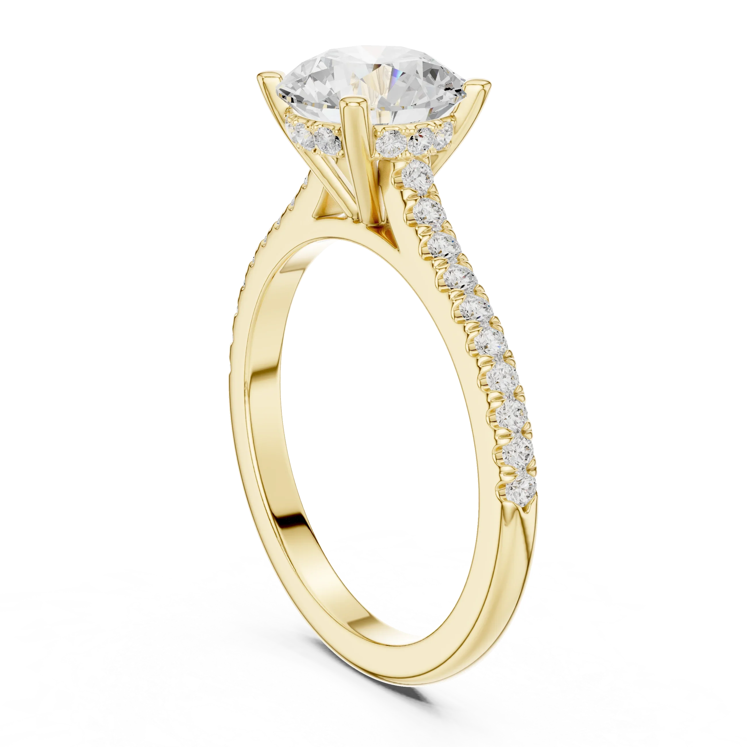 2.31 CTW Round Cut Lab Grown Diamond Hidden Halo Engagement Ring