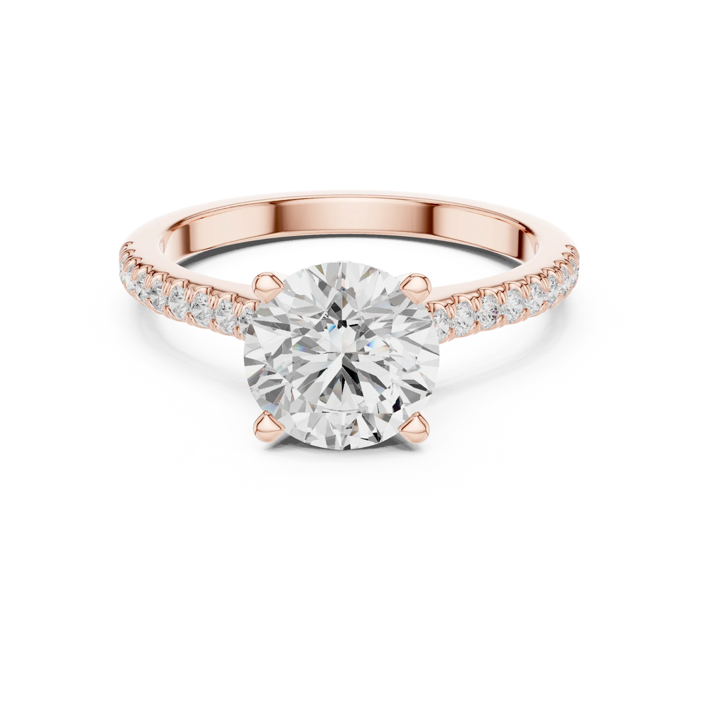 2.31 CTW Round Cut Lab Grown Diamond Hidden Halo Engagement Ring