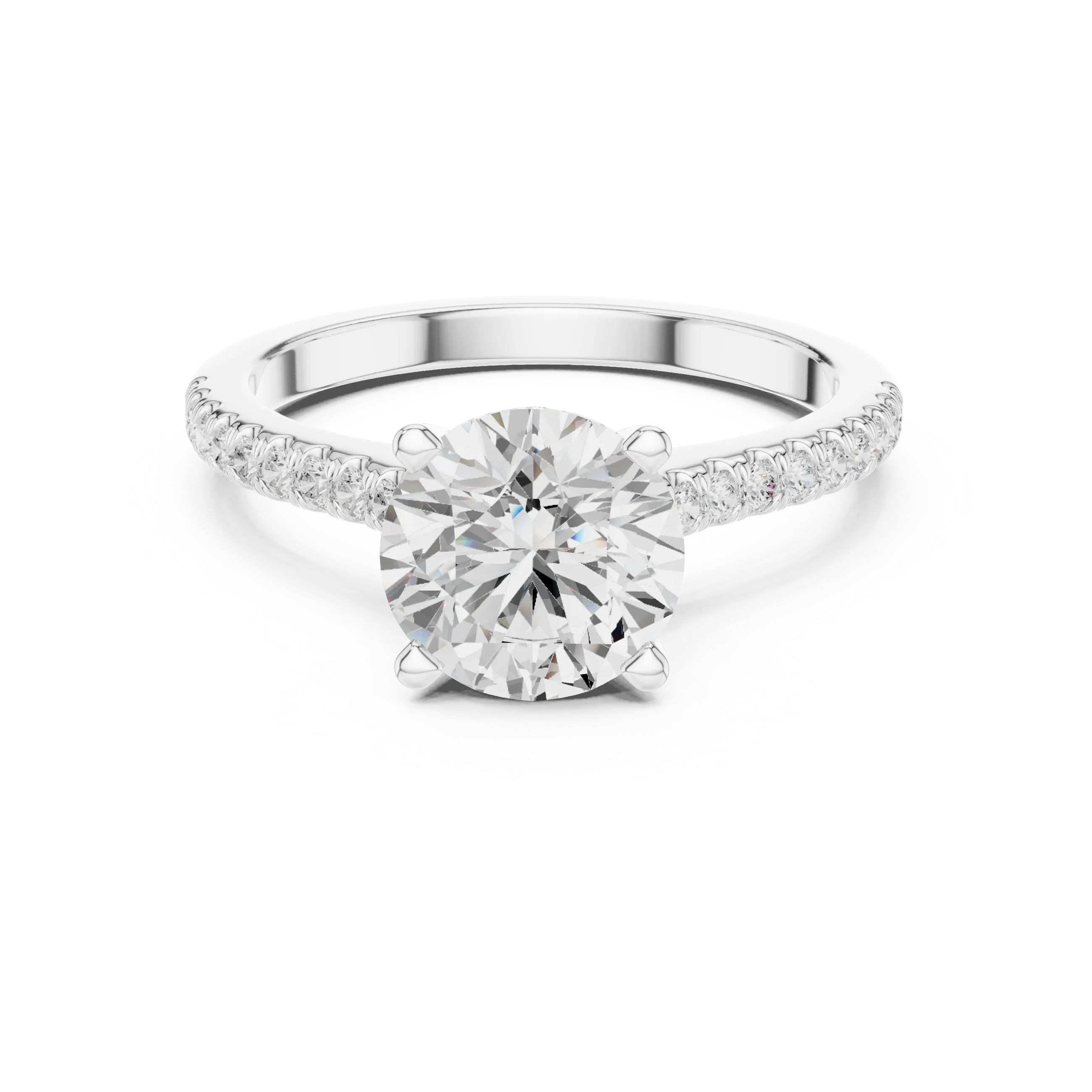 2.31 CTW Round Cut Lab Grown Diamond Hidden Halo Engagement Ring