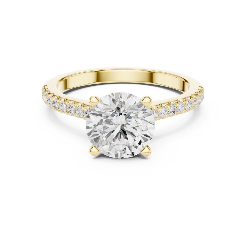 2.31 CTW Round Cut Lab Grown Diamond Hidden Halo Engagement Ring