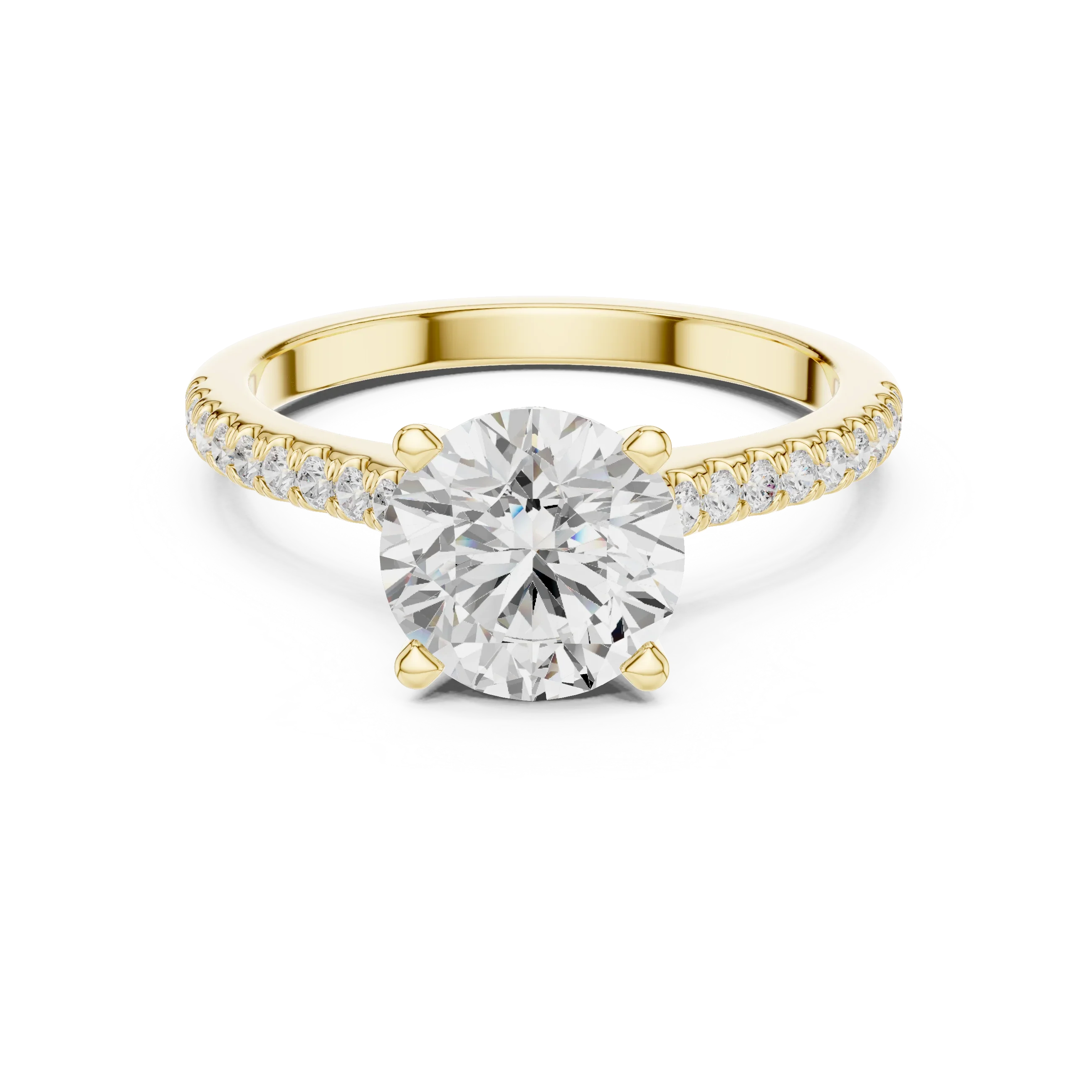 2.31 CTW Round Cut Lab Grown Diamond Hidden Halo Engagement Ring