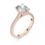 14K Gold Oval Lab Diamond Hidden Halo Wedding Ring 2.29 CT