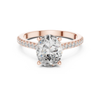14K Gold Oval Lab Diamond Hidden Halo Wedding Ring 2.29 CT