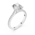 14K Gold Oval Lab Diamond Hidden Halo Wedding Ring 2.29 CT
