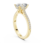14K Gold Oval Lab Diamond Hidden Halo Wedding Ring 2.29 CT