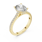 14K Gold Oval Lab Diamond Hidden Halo Wedding Ring 2.29 CT