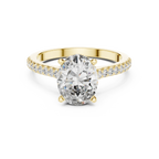 14K Gold Oval Lab Diamond Hidden Halo Wedding Ring 2.29 CT