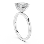 2.13 CT Asscher Cut Hidden Accent Tulip Solitaire Engagement  Ring in 14K Yellow Gold