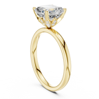 2.13 CT Asscher Cut Hidden Accent Tulip Solitaire Engagement  Ring in 14K Yellow Gold
