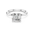 2.13 CT Asscher Cut Hidden Accent Tulip Solitaire Engagement  Ring in 14K Yellow Gold