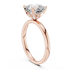 2.13 CT Cushion Cut Hidden Accent Tulip Solitaire Engagement  Ring in 14K Yellow Gold