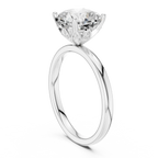 2.13 CT Cushion Cut Hidden Accent Tulip Solitaire Engagement  Ring in 14K Yellow Gold