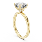 2.13 CT Cushion Cut Hidden Accent Tulip Solitaire Engagement  Ring in 14K Yellow Gold
