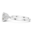 2.13 CT Cushion Cut Hidden Accent Tulip Solitaire Engagement  Ring in 14K Yellow Gold