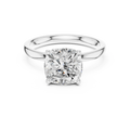 2.13 CT Cushion Cut Hidden Accent Tulip Solitaire Engagement  Ring in 14K Yellow Gold