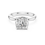 2.13 CT Cushion Cut Hidden Accent Tulip Solitaire Engagement  Ring in 14K Yellow Gold