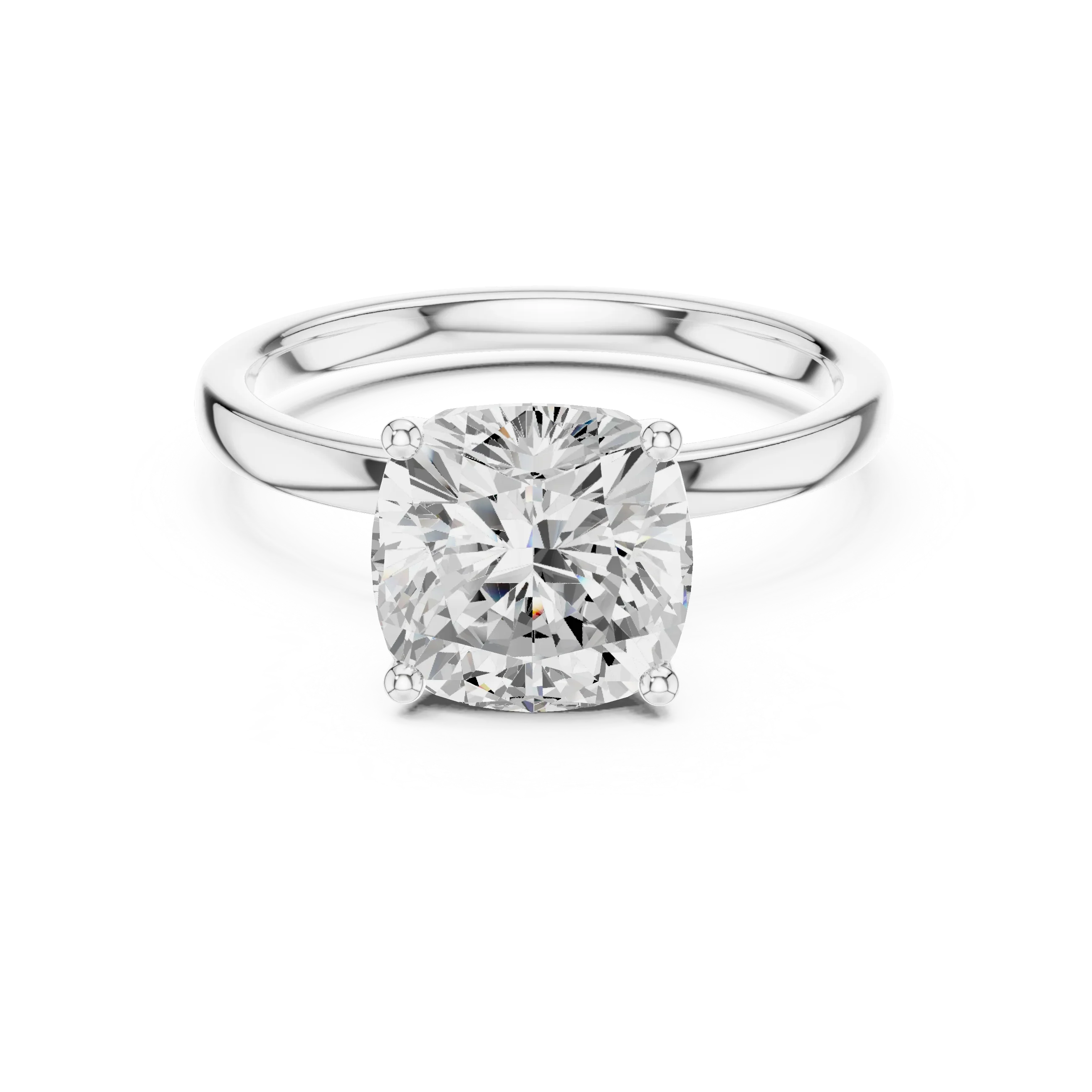 2.13 CT Cushion Cut Hidden Accent Tulip Solitaire Engagement  Ring in 14K Yellow Gold