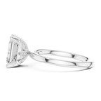 2.13 CT Emerald Cut Hidden Accent Tulip Solitaire Engagement  Ring in 14K Yellow Gold