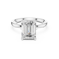 2.13 CT Emerald Cut Hidden Accent Tulip Solitaire Engagement  Ring in 14K Yellow Gold
