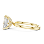 2.13 CT Emerald Cut Hidden Accent Tulip Solitaire Engagement  Ring in 14K Yellow Gold