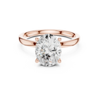 2.13 CT Oval Cut Hidden Accent Tulip Solitaire Engagement  Ring in 14K Yellow Gold
