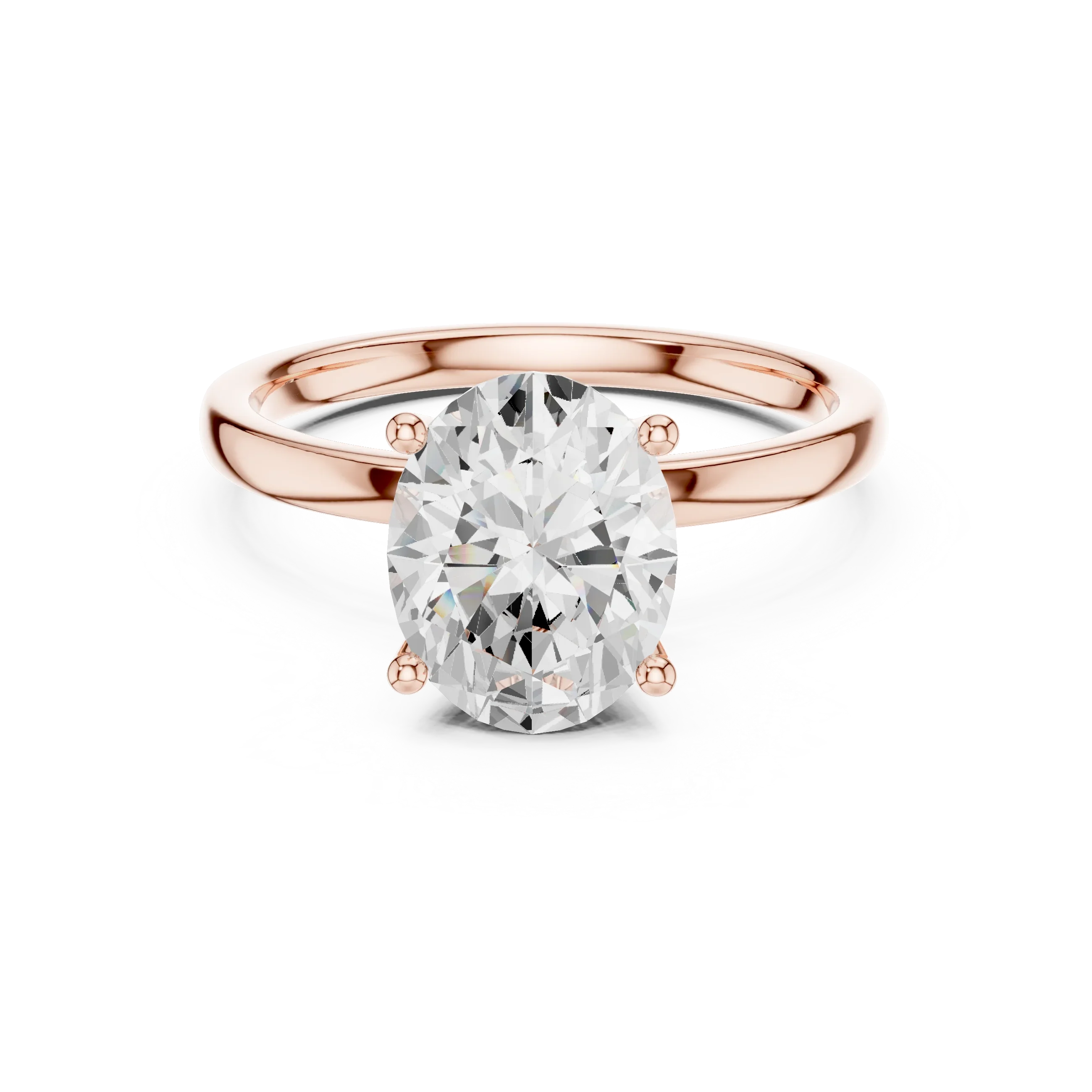 2.13 CT Oval Cut Hidden Accent Tulip Solitaire Engagement  Ring in 14K Yellow Gold