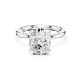2.13 CT Oval Cut Hidden Accent Tulip Solitaire Engagement  Ring in 14K Yellow Gold