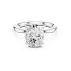 2.13 CT Oval Cut Hidden Accent Tulip Solitaire Engagement  Ring in 14K Yellow Gold