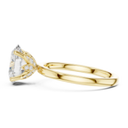 2.13 CT Oval Cut Hidden Accent Tulip Solitaire Engagement  Ring in 14K Yellow Gold