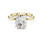 2.13 CT Oval Cut Hidden Accent Tulip Solitaire Engagement  Ring in 14K Yellow Gold