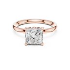 2.13 CT Princess Cut Hidden Accent Tulip Solitaire Engagement  Ring in 14K Yellow Gold