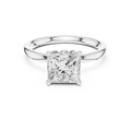 2.13 CT Princess Cut Hidden Accent Tulip Solitaire Engagement  Ring in 14K Yellow Gold