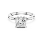 2.13 CT Princess Cut Hidden Accent Tulip Solitaire Engagement  Ring in 14K Yellow Gold