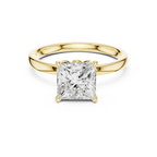 2.13 CT Princess Cut Hidden Accent Tulip Solitaire Engagement  Ring in 14K Yellow Gold