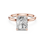 2.13 CT Radiant Cut Hidden Accent Tulip Solitaire Engagement  Ring in 14K Yellow Gold