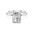 2.13 CT Radiant Cut Hidden Accent Tulip Solitaire Engagement  Ring in 14K Yellow Gold