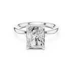 2.13 CT Radiant Cut Hidden Accent Tulip Solitaire Engagement  Ring in 14K Yellow Gold