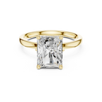 2.13 CT Radiant Cut Hidden Accent Tulip Solitaire Engagement  Ring in 14K Yellow Gold