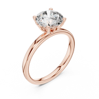 18K Gold Round Lab Grown Diamond Hidden Hollow Engagement Ring 2.14 CT