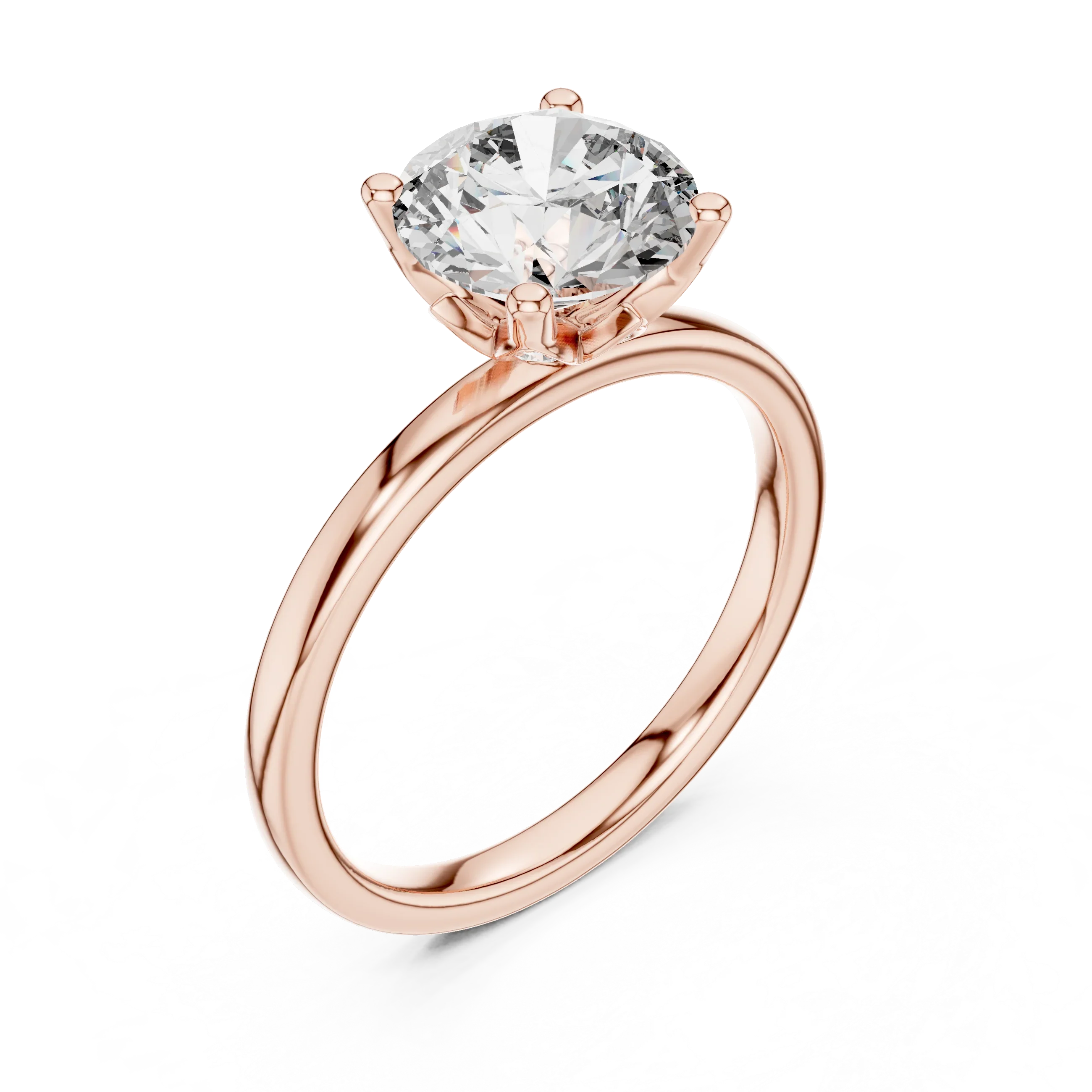 18K Gold Round Lab Grown Diamond Hidden Hollow Engagement Ring 2.14 CT