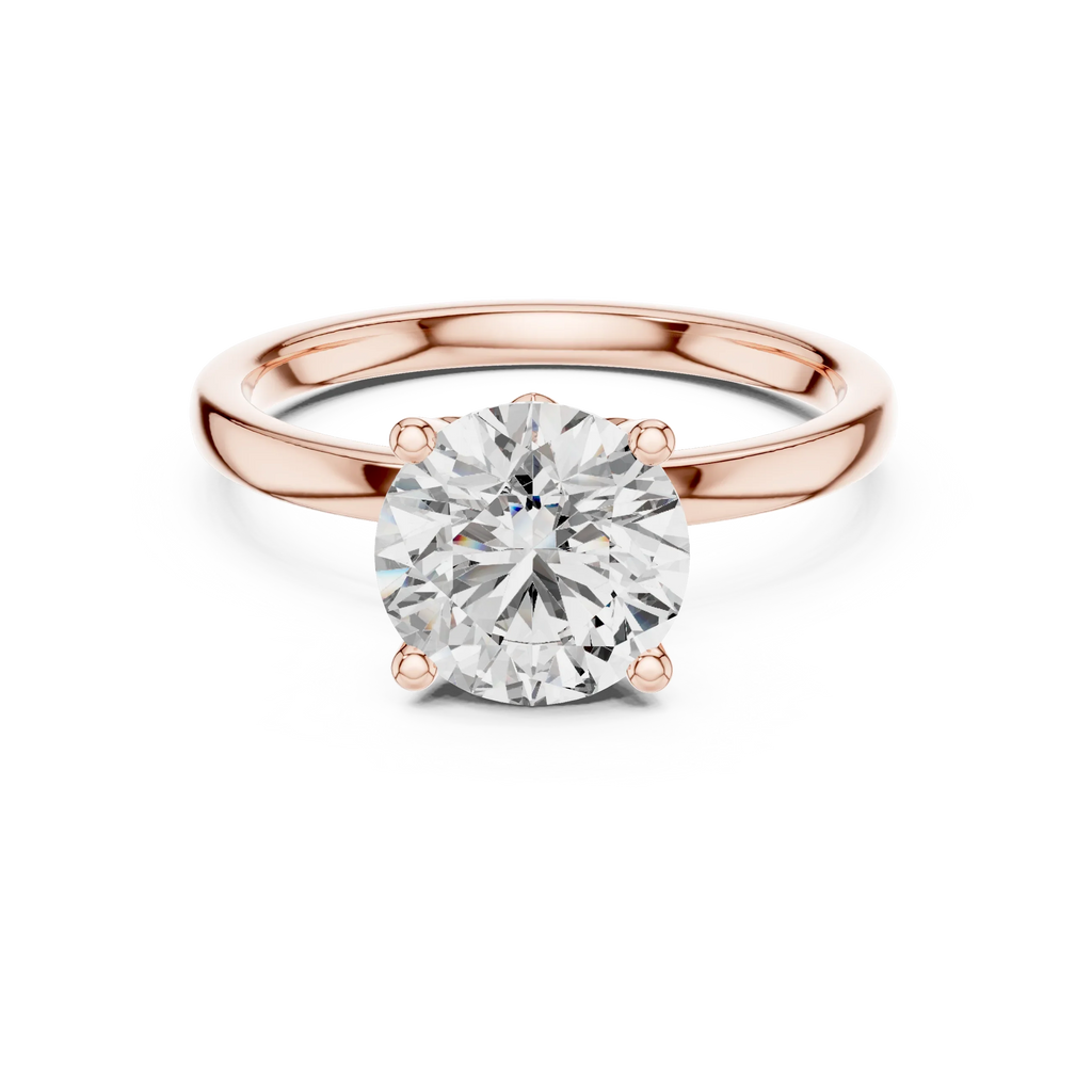18K Gold Round Lab Grown Diamond Hidden Hollow Engagement Ring 2.14 CT