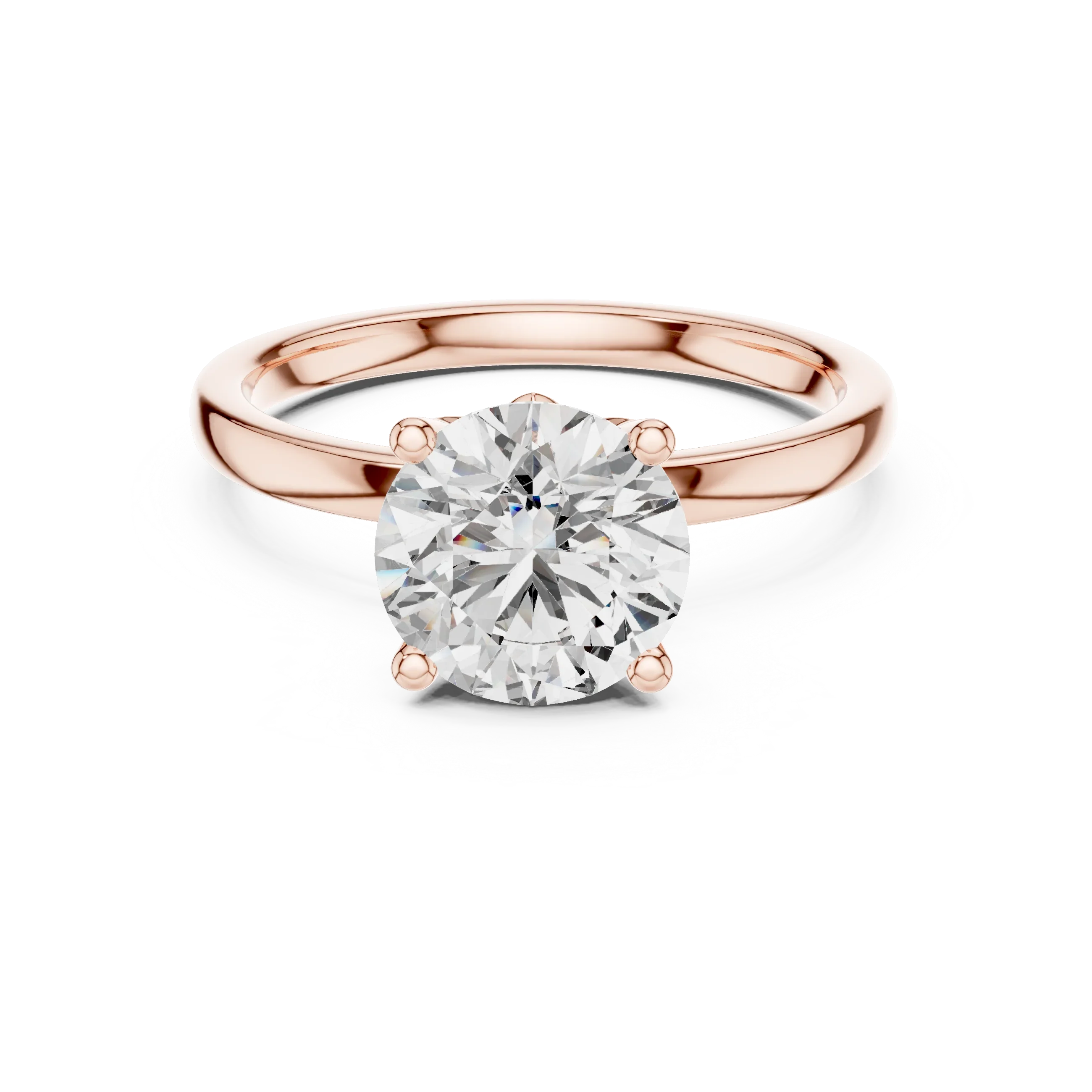 18K Gold Round Lab Grown Diamond Hidden Hollow Engagement Ring 2.14 CT