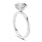 18K Gold Round Lab Grown Diamond Hidden Hollow Engagement Ring 2.14 CT