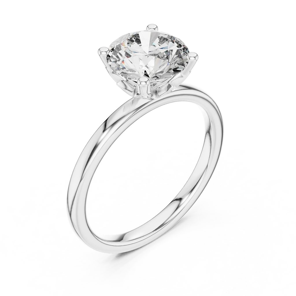18K Gold Round Lab Grown Diamond Hidden Hollow Engagement Ring 2.14 CT