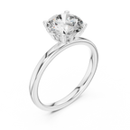 18K Gold Round Lab Grown Diamond Hidden Hollow Engagement Ring 2.14 CT