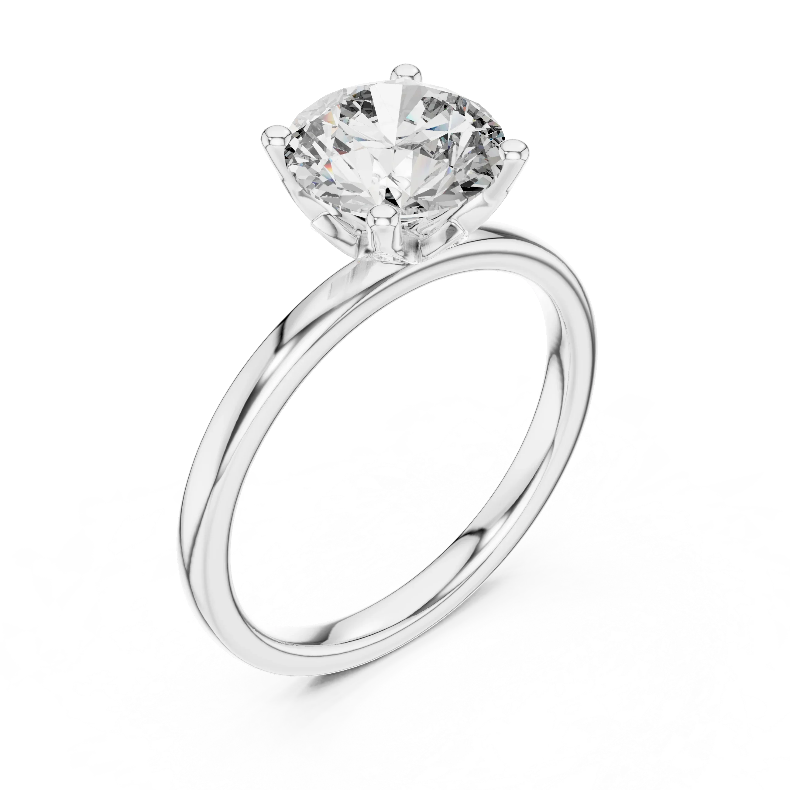 18K Gold Round Lab Grown Diamond Hidden Hollow Engagement Ring 2.14 CT