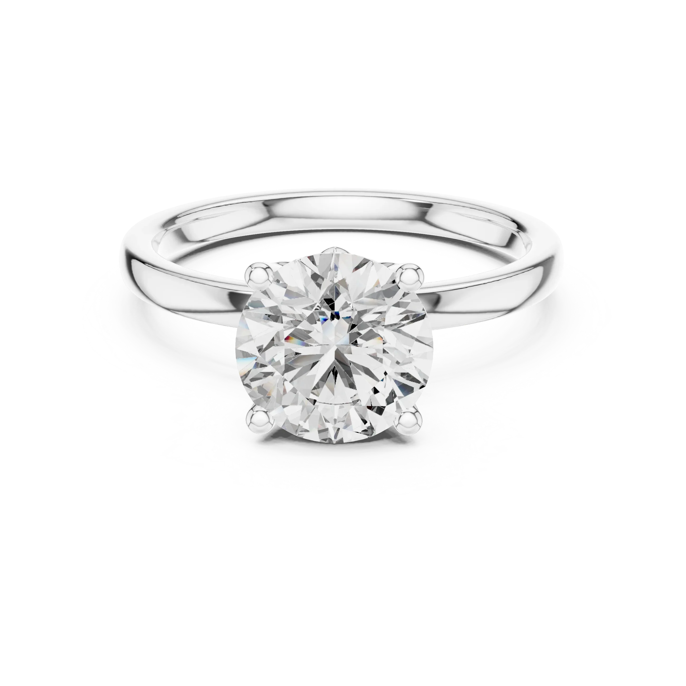 18K Gold Round Lab Grown Diamond Hidden Hollow Engagement Ring 2.14 CT