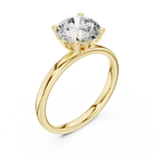 18K Gold Round Lab Grown Diamond Hidden Hollow Engagement Ring 2.14 CT