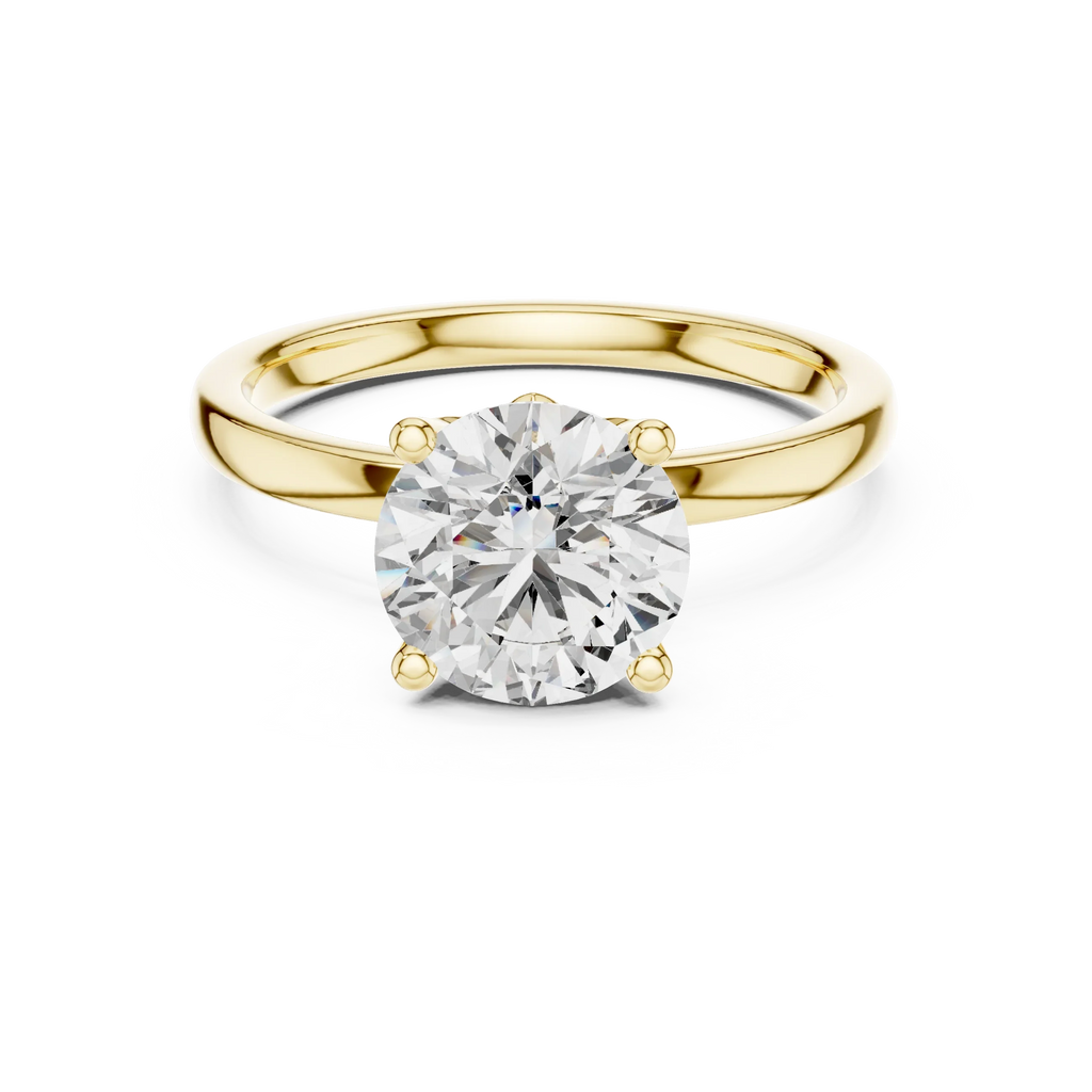 18K Gold Round Lab Grown Diamond Hidden Hollow Engagement Ring 2.14 CT
